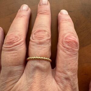 Elegant 14K Gold Plated Beaded Ring